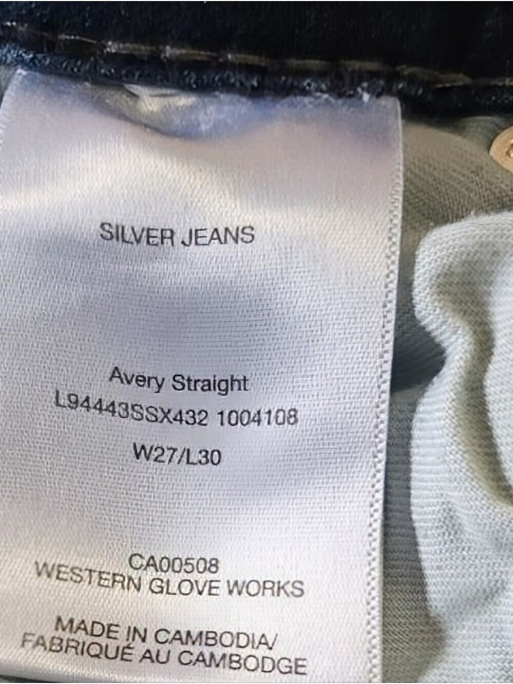 Silver Jeans Avery Straight W27 L30 Dark Wash Western Cowgirl Jeans - Picture 8 of 10